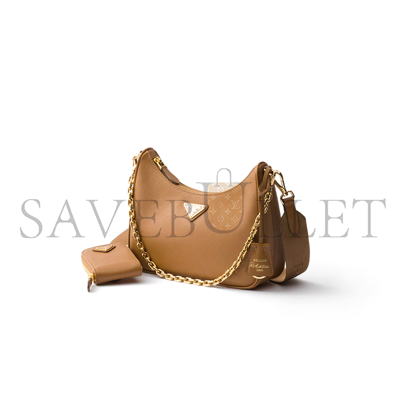PRADA RE-EDITION 2005 SAFFIANO LEATHER BAG 1BH204 (22*18*6cm)